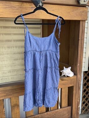 SHEIN Lavender Tie-Shoulder Tiered Midi Dress